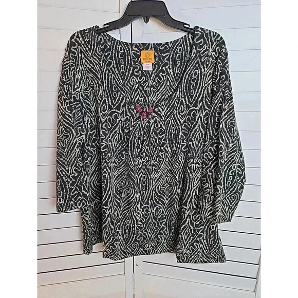 Ruby Rd. Womens Pullover Top Size 2x Beaded Front Cruisewear Casual Comfortable - Picture 1 of 6